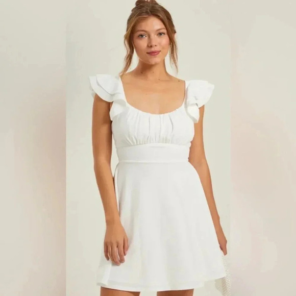 Altar'd State White Corrine Mini Dress NWT - Picture 1 of 6